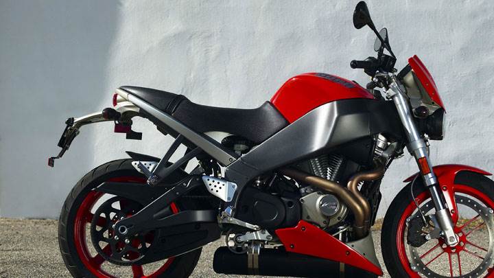 Buell Ligthning Long XB12S 2006 in Red Side Pose Standing on Road